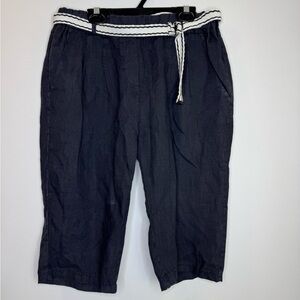 Viola Borghi Navy linen Bermuda short Rope Belt size small